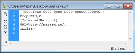 Что внутри ярлыка на интернет страницу Что внутри ярлыка на интернет страницу