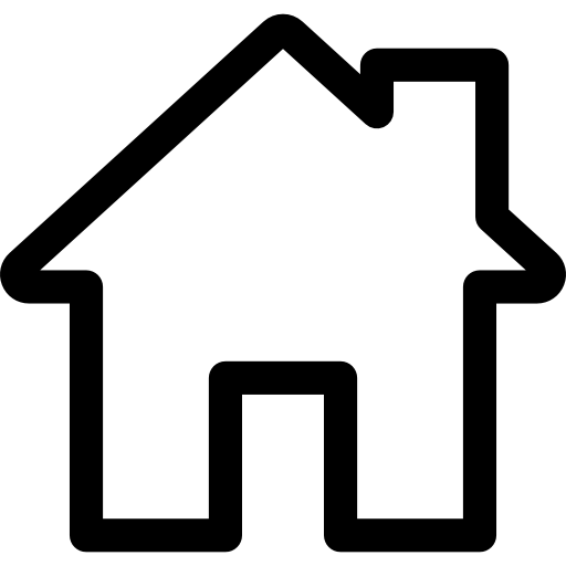 Иконка png дом/home черным контуром включая трубу