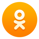 Логотип Одноклассники ico в круге с заливкой