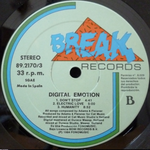 Фото лейбла Digital Emotion задняя сторона Фото лейбла Digital Emotion задняя сторона