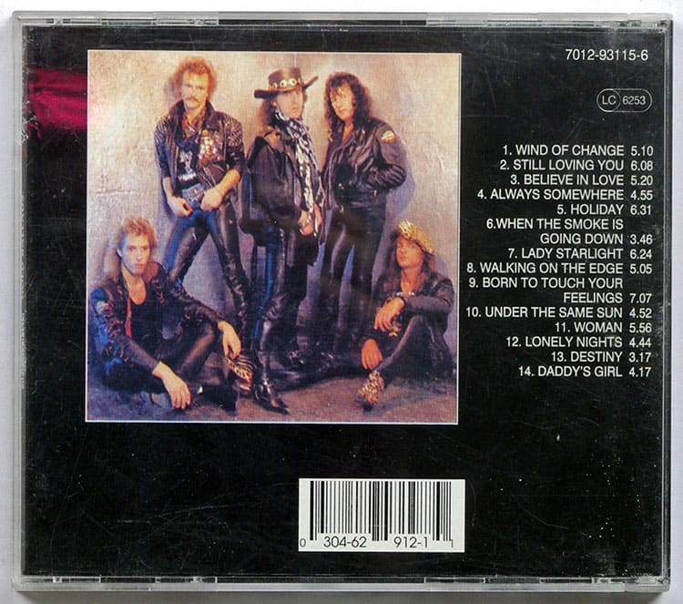 Оригинальная обложка Scorpions  Gold Ballads cd.