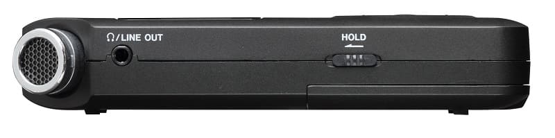 Вид с левого бока диктофон Tascam DR 05